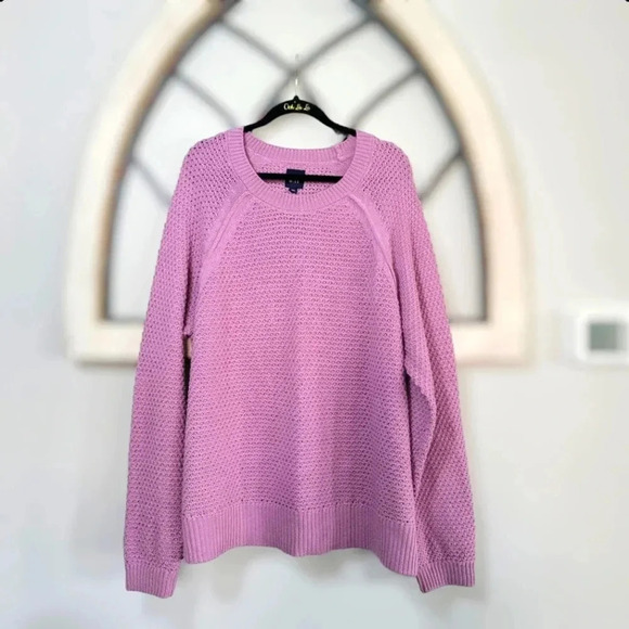 Gap Women's Textured Sweater Size 2XL Orchid Haze - Picture 4 of 9